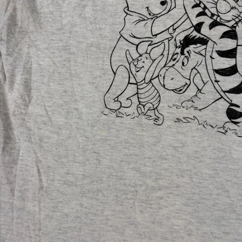 Disney‎ Winnie the Pooh T-Shirt Kids Gray Tigger Eeyore Piglet Graphic Vintage